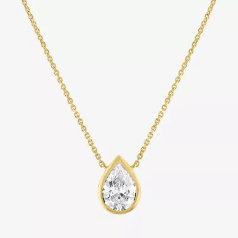 Diamond Addiction (G-H / Si2-I1) Womens 1 CT. T.W. Lab Grown White Diamond 14K Gold Pear 18 Inch Pendant Necklace