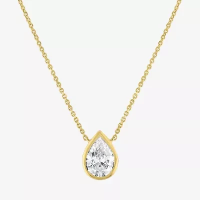 Diamond Addiction (G-H / Si2-I1) Womens 1 CT. T.W. Lab Grown White Diamond 14K Gold Pear 18 Inch Pendant Necklace