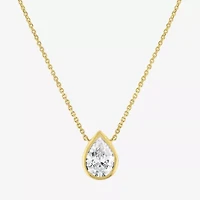 Diamond Addiction (G-H / Si2-I1) Womens 1 CT. T.W. Lab Grown White Diamond 14K Gold Pear 18 Inch Pendant Necklace
