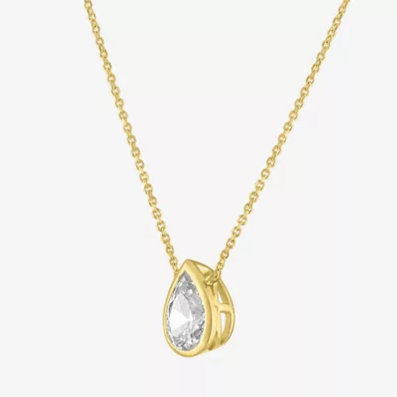 Diamond Addiction (G-H / Si2-I1) Womens 1 CT. T.W. Lab Grown White Diamond 14K Gold Pear 18 Inch Pendant Necklace