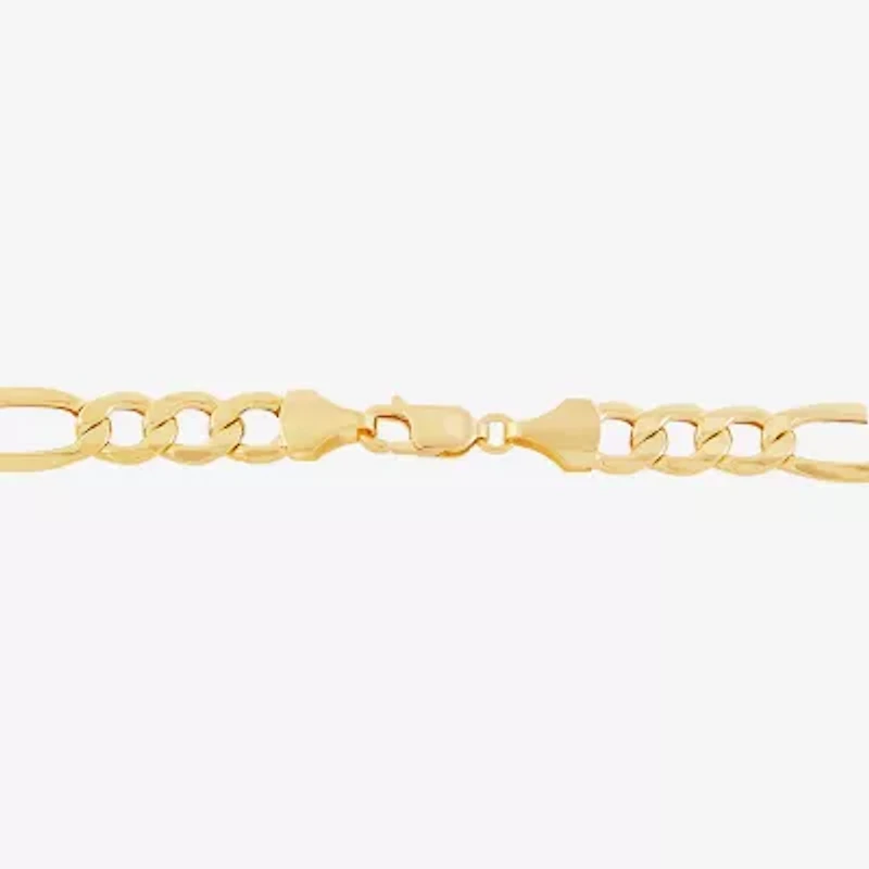 Made in Italy Mens 10K Gold 8 1/2 Inch Figaro Chain Bracelet