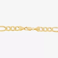 Made in Italy Mens 10K Gold 8 1/2 Inch Figaro Chain Bracelet