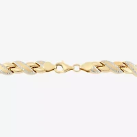 Two-Tone 10K Gold 8" Diamond-Cut Stampato Link Bracelet