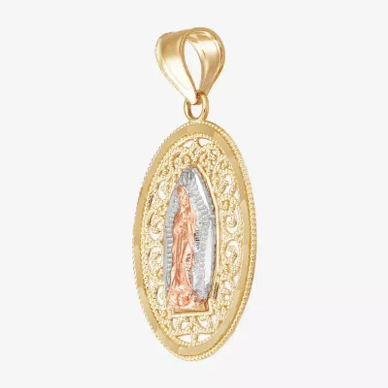 Our Lady Of Guadalupe / Nuestra Senora De Guadalupe Womens 14K Gold Oval Pendant