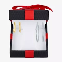 Yes, Please! Womens Diamond Accent Natural Diamond 14K Gold Over Silver Sterling Silver 2 Pair Earring Set