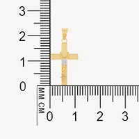 Unisex Adult 14K Two Tone Gold Cross Pendant