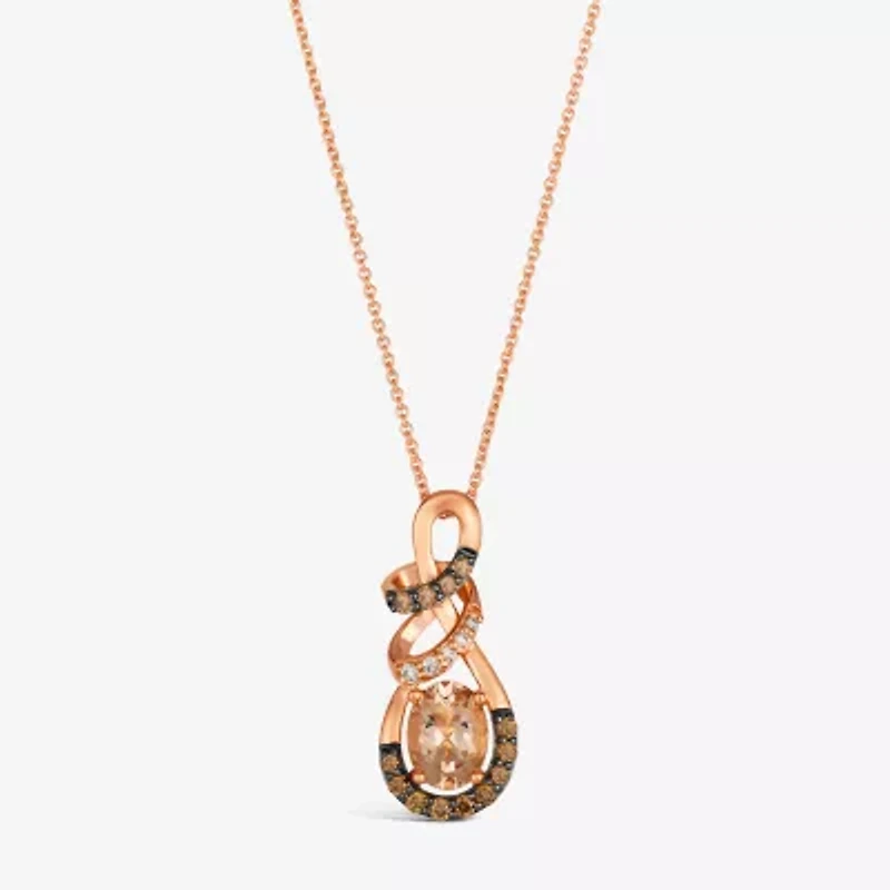 Le Vian® Pendant featuring / CT. Peach Morganite™ 1/4 CT. Chocolate Diamonds® 1/20 CT. Nude Diamonds™ set in 14K Strawberry Gold