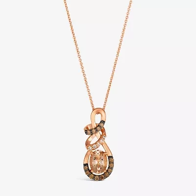 Le Vian® Pendant featuring / CT. Peach Morganite™ 1/4 CT. Chocolate Diamonds® 1/20 CT. Nude Diamonds™ set in 14K Strawberry Gold