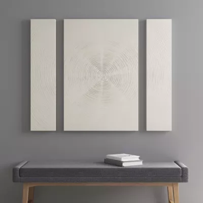 INK+IVY Silver Canvas 3-pc. Wall Art Set