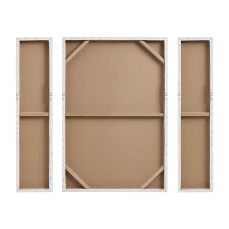INK+IVY Silver Canvas 3-pc. Wall Art Set