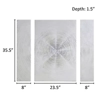 INK+IVY Silver Canvas 3-pc. Wall Art Set