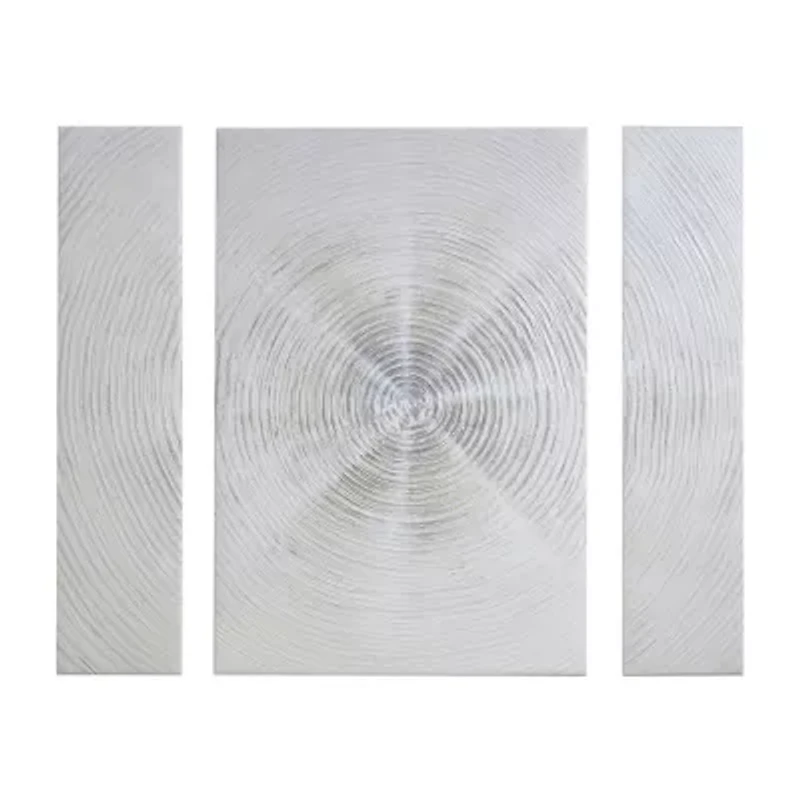 INK+IVY Silver Canvas 3-pc. Wall Art Set