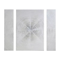 INK+IVY Silver Canvas 3-pc. Wall Art Set