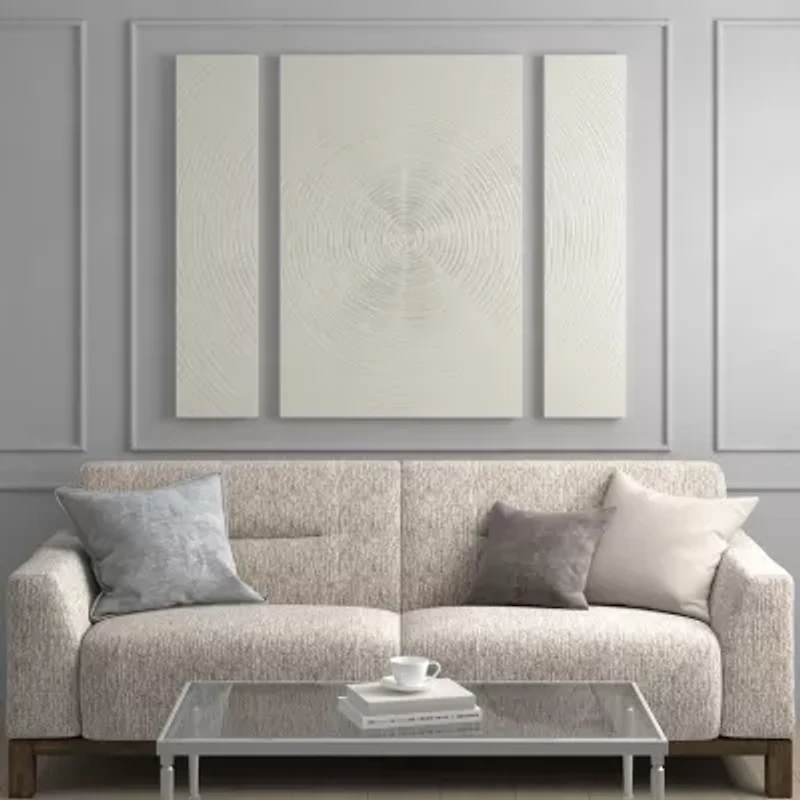 INK+IVY Silver Canvas 3-pc. Wall Art Set