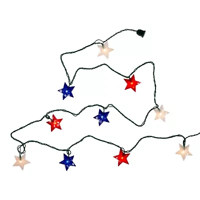 Kurt Adler Ul 10l Patriotic Star String Lights