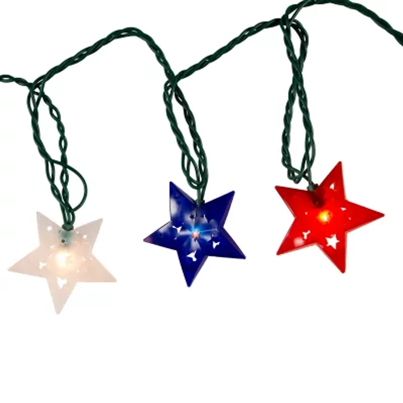 Kurt Adler Ul 10l Patriotic Star String Lights