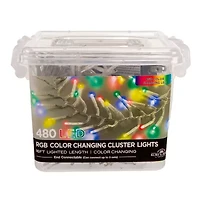 Kurt Adler 480 Light 15.7 Foot Rgb Led Cluster String Lights