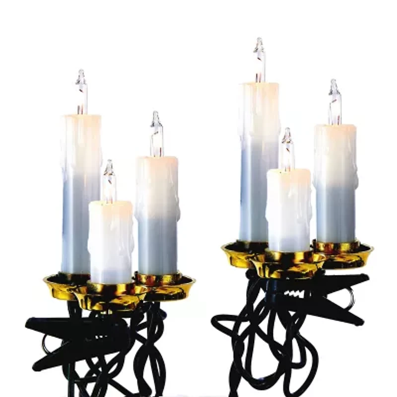 Kurt Adler Ul 15-Light White Triple Candle Extended String Lights