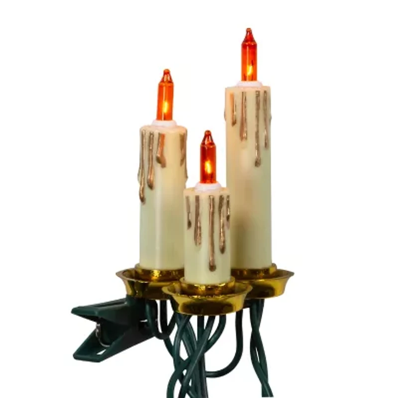 Kurt Adler Ul 15-Light White Triple Candle Extended String Lights