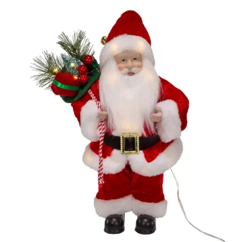 Kurt Adler 12in Battery-Operated Led Lighted Christmas Santa Figurine