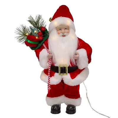Kurt Adler 12in Battery-Operated Led Lighted Christmas Santa Figurine