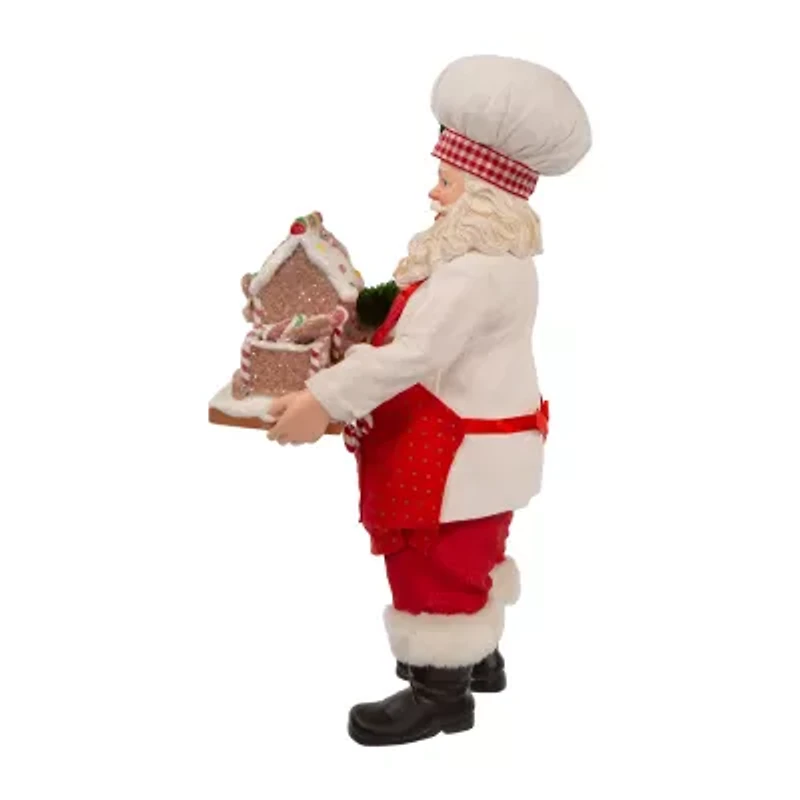 Kurt Adler 11in Fabrichã‰ With Gingerbread Train Christmas Santa Figurine