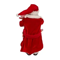 Kurt Adler 10.5-Inch Fabriché Black Santa in Pajamas and Robe