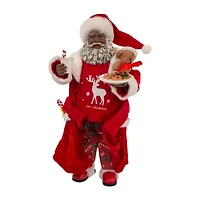 Kurt Adler 10.5-Inch Fabriché Black Santa in Pajamas and Robe