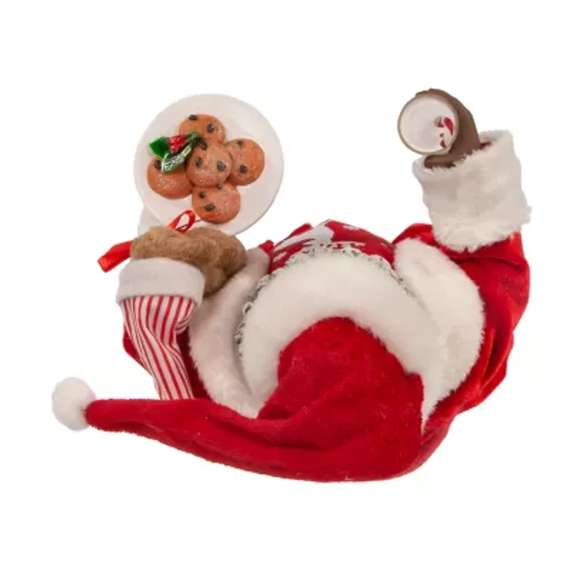 Kurt Adler 10.5-Inch Fabriché Black Santa in Pajamas and Robe