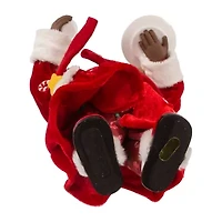 Kurt Adler 10.5-Inch Fabriché Black Santa in Pajamas and Robe
