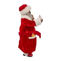 Kurt Adler 10.5-Inch Fabriché Black Santa in Pajamas and Robe
