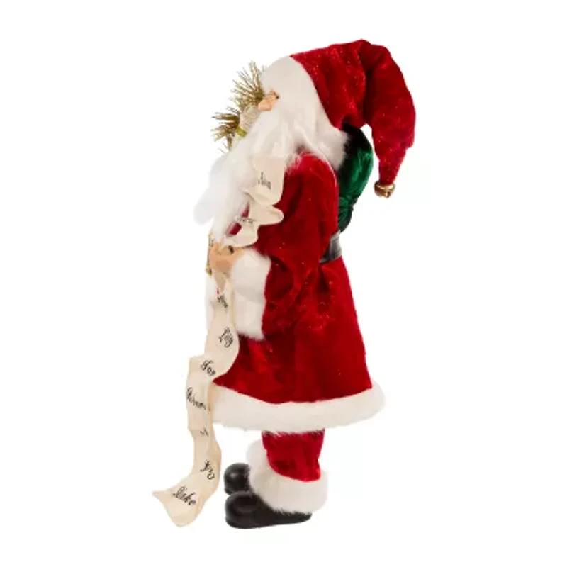 Kurt Adler 17.25-Inch Kringle Klaus Tradition With List Christmas Santa Figurine
