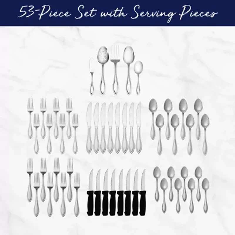 Pfaltzgraff® Everyday American Bead 53-pc. Flatware Set
