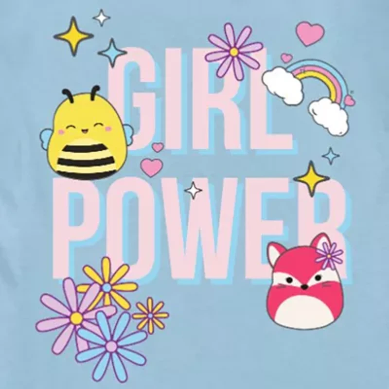 Little & Big Kid Girls Round Neck Short Sleeve Regular Fit Squishmallows Graphic T-Shirt
