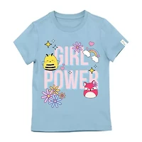 Little & Big Kid Girls Round Neck Short Sleeve Regular Fit Squishmallows Graphic T-Shirt