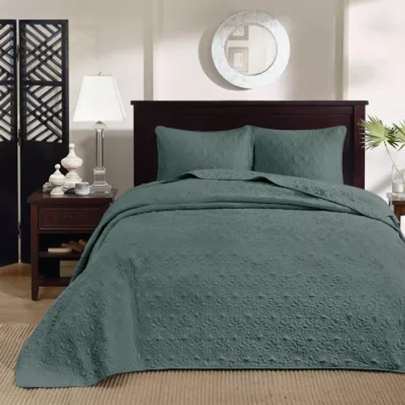 Madison Park Mansfield Antimicrobial Treated Reversible Quilt Set