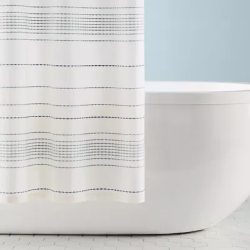 Town And Country Solana Stripe Aqua Shower Curtain