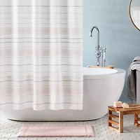 Town And Country Solana Stripe Grey Shower Curtain
