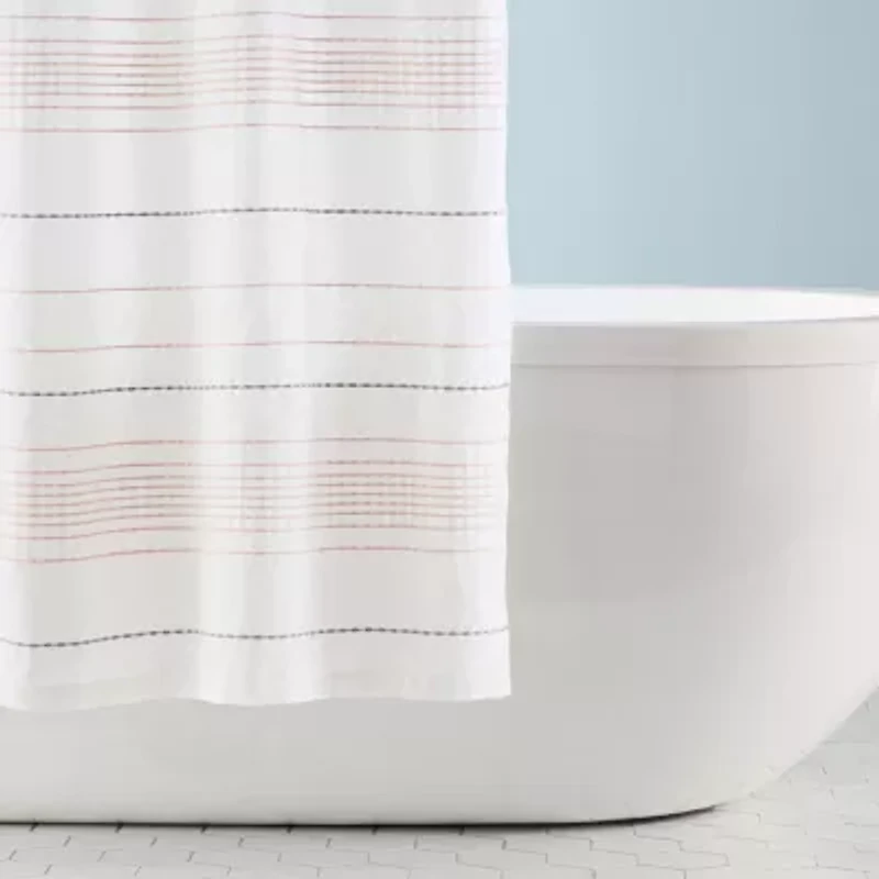Town And Country Solana Stripe Grey Shower Curtain