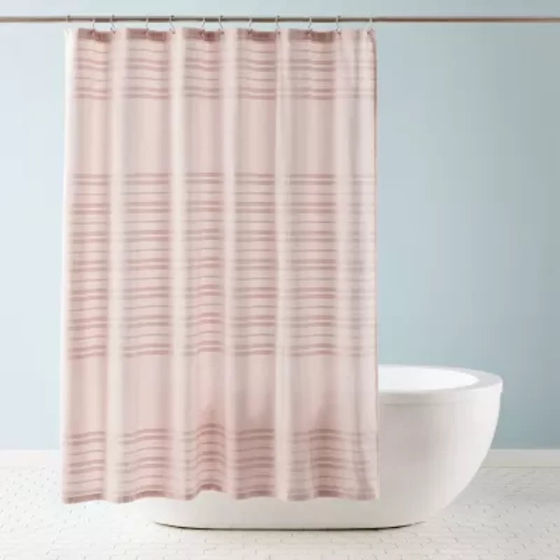 Town And Country Sophia Stripe Blush Stripe Shower Curtain
