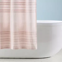 Town And Country Sophia Stripe Blush Stripe Shower Curtain