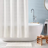 Town And Country Sophia Stripe White Shower Curtain