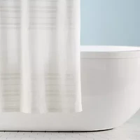 Town And Country Sophia Stripe White Shower Curtain