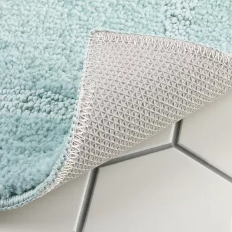 Town And Country Border White Bath Rug