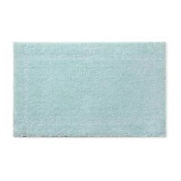 Town And Country Border White Bath Rug