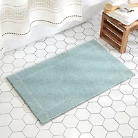 Town And Country Border White Bath Rug
