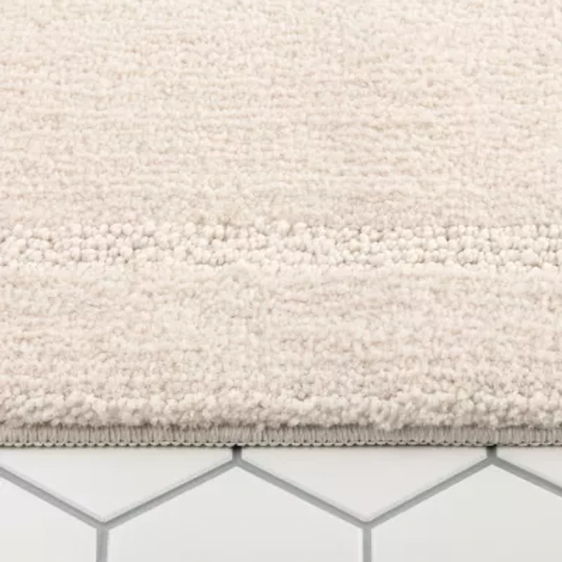 Town And Country Border Beige Bath Rug