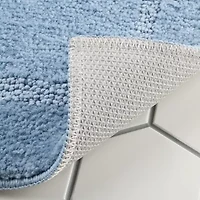 Town And Country Border Blue Bath Rug