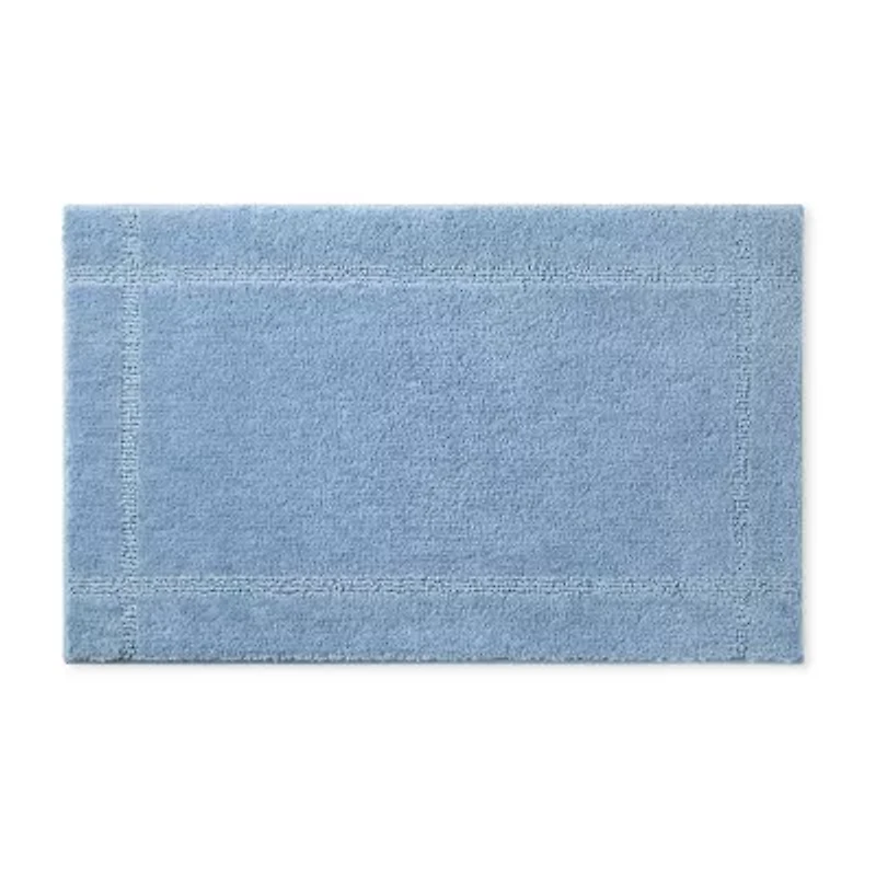 Town And Country Border Blue Bath Rug