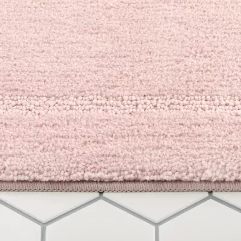 Town And Country Border Blush Bath Rug